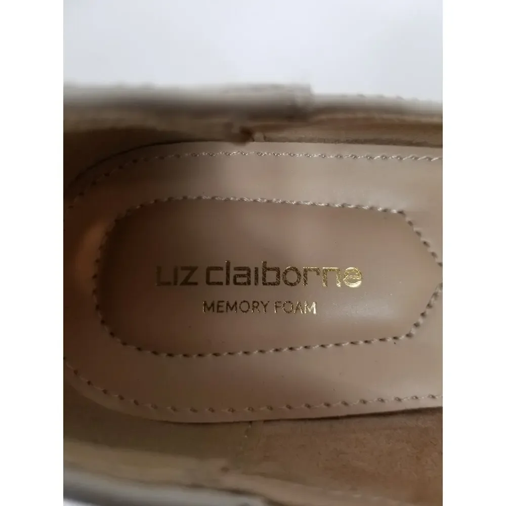 Liz Claiborne Jansey Cream Vegan Faux Leather Loafers Women's Size 7